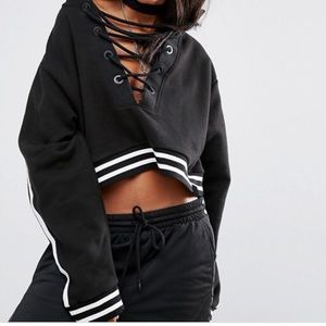 Fenty x Puma By Rihanna Lace Up Cropped Hoodie